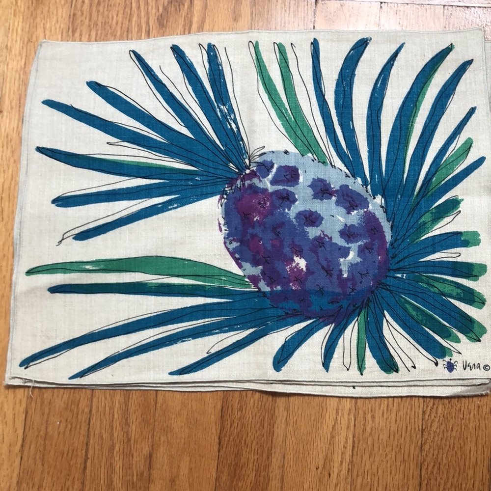 VTG Attractive Pineapple Print Dining Table Place Mats by Vera Neumann Set of 4
